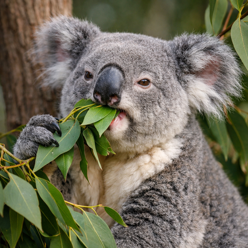 koala eating eucalyptus leaves-2