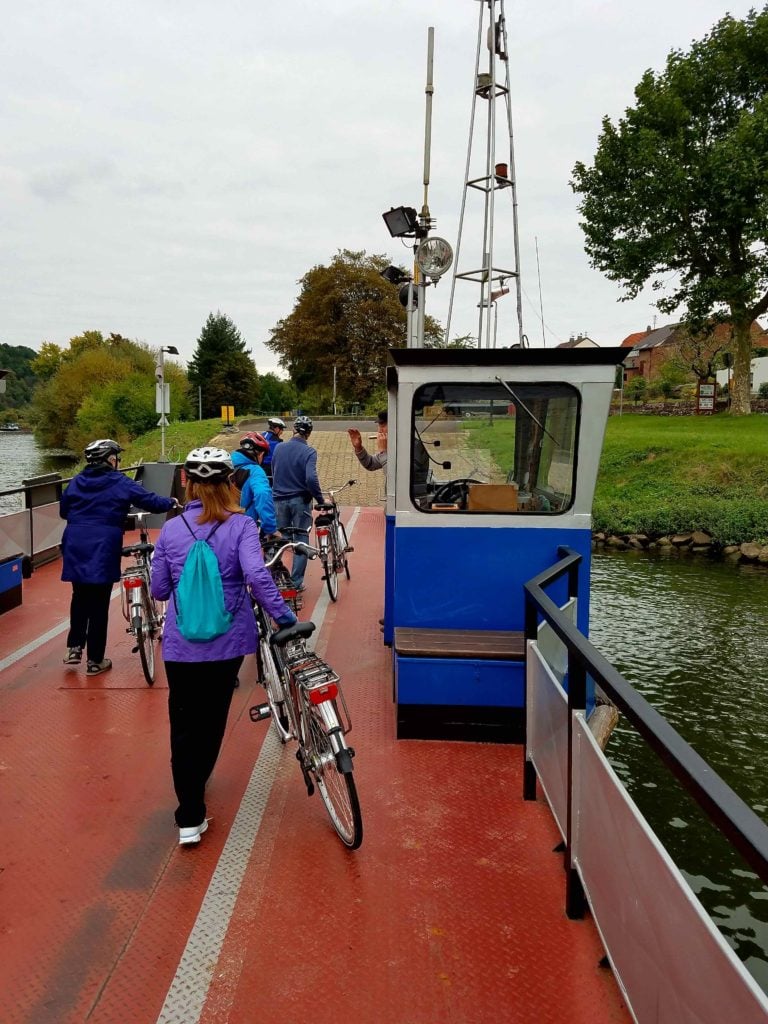 Biking around Werkheim, crossing the Main via Ferry