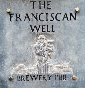 The brewery is hard to find in Cork. Look for this sign posted on the dor.