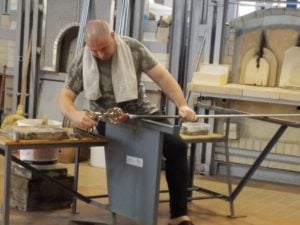 Part of the glass blowing demo Murano Glass factory