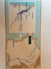 Sailing route is shown in dark blue. Taste of Bordeaux cruise