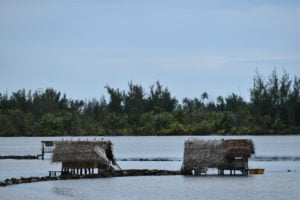 Huahine fishing huts