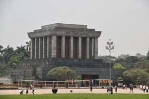 Near Hanoi's seat of power is the Ho Chi Minh Mausoleum 
