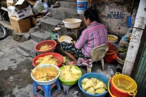 Another typical street vendor in Hanoi. Business was brisk