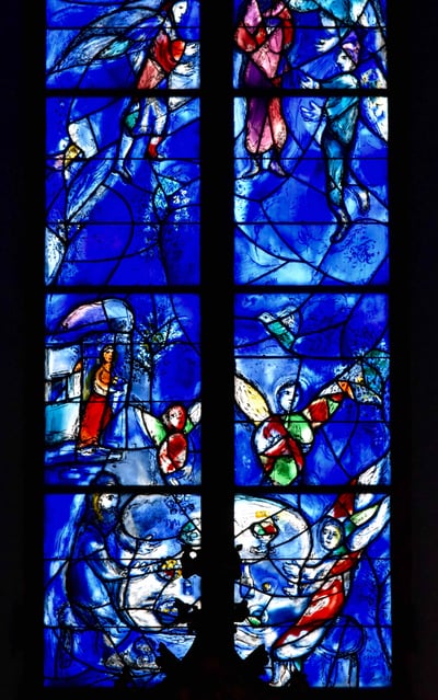 Chagall stained glass in St Stephens church, Mainz Germany