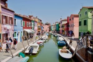 A view of Burano's main canal