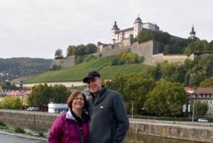 The author on the old bridge in Wurtzburg Franconia