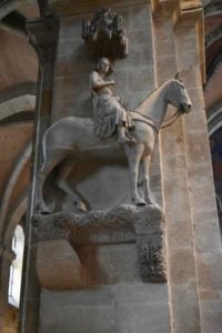 The Rider was carved in Medieval times and has been perfectly preserved inside the Cathedral in Bamberg Germany