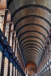 The Long Room, Trinity College. The book of Kells is stored in the room below