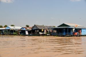 Floating village near AmaWaterways Amadara