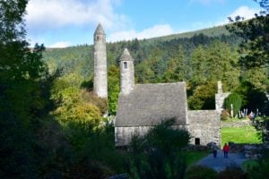 The large round tower is typical of monasteries built in this era