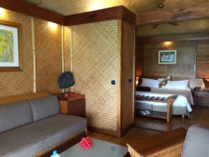 Interior view Overwater Bungalow at Intercontinental Hotel, Moorea