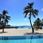 Intercontinental Moorea view of the beach from the pool