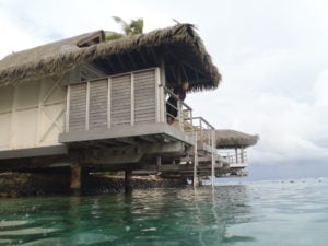 A fish eye view of our over water bungalow.