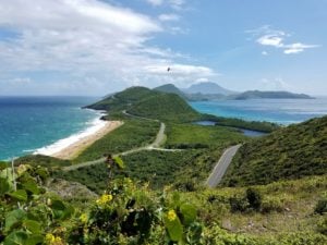 View from timothy Hill Lookout. The Caribbean is on the right