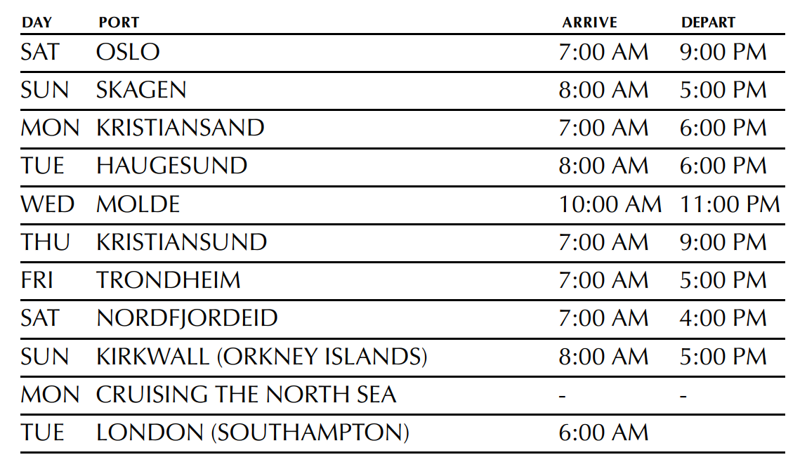 oceania itinerary oceania itinerary